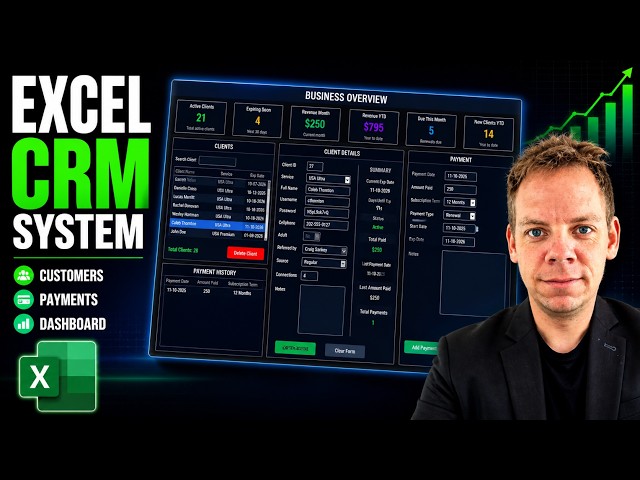 I Built a Client & Subscription Management Dashboard in Excel (Replaces $50/Month CRM)