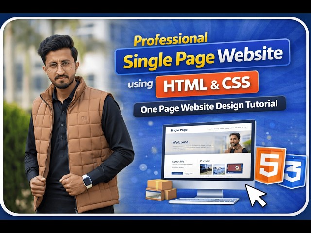 Professional Single Page Website using HTML & CSS | One Page Website Design Tutorial