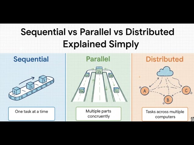 Sequential vs Parallel vs Distributed Computing Explained Simply
