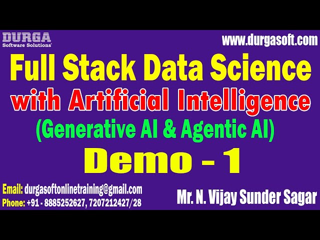 FULL STACK DATA SCIENCE with Artificial Intelligence tutorials || by Mr. N. Vijay Sunder Sagar
