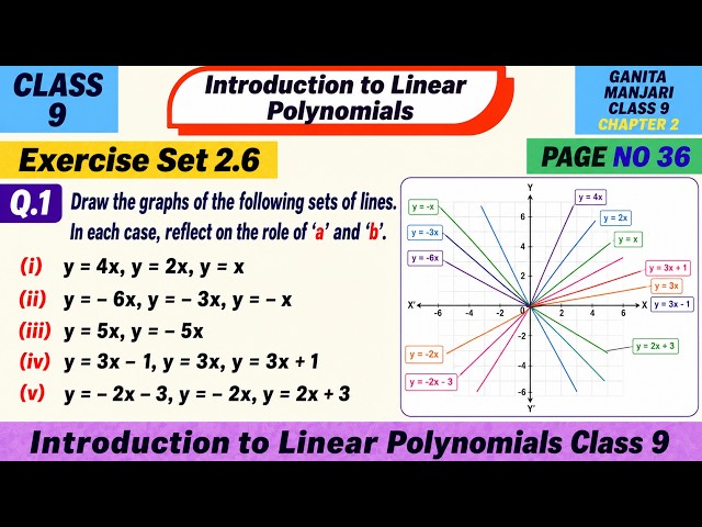 Draw the graphs of the following sets of lines In each case reflect on the role of a and b