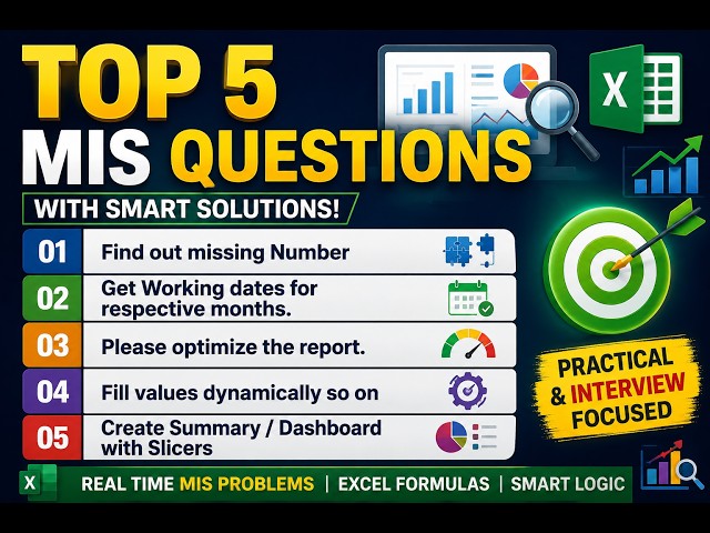 Top 5 MIS Questions Every Excel Professional Should Know | Real-Time Excel Problems & Solutions.