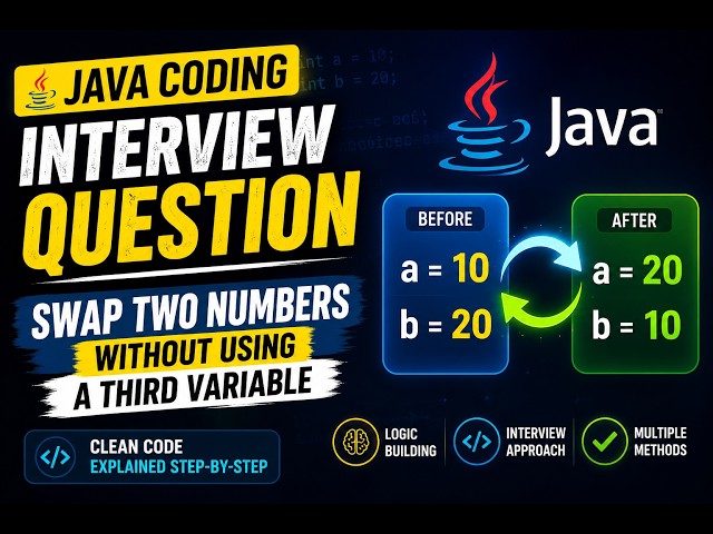 Java Coding Interview Question | Swap Two Numbers Without Using a Third Variable #java #Thinkadium