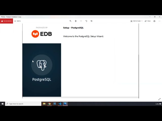 1  PostgreSQL Installation on Windows