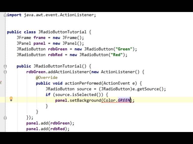 Java swing GUI tutorial #24: JRadioButton