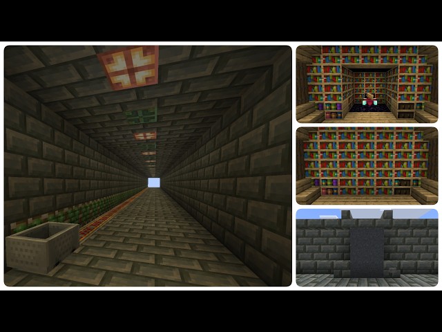 Hidden Enchantment Table, Concrete Powder Door 2x3, Hidden Railways - Minecraft Redstone Tutorial
