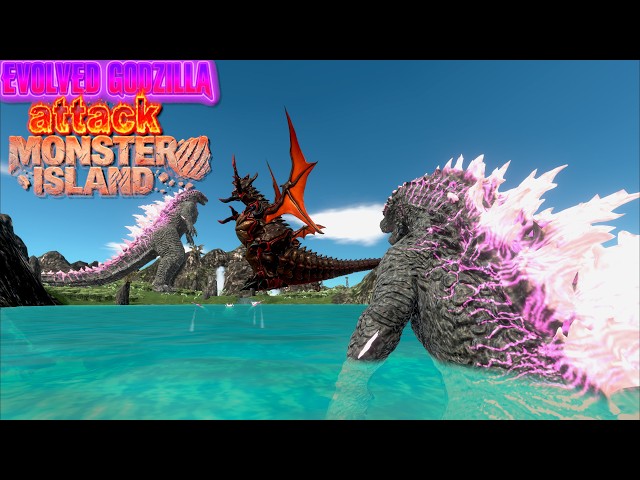 Evolved Godzilla attack Monster Island