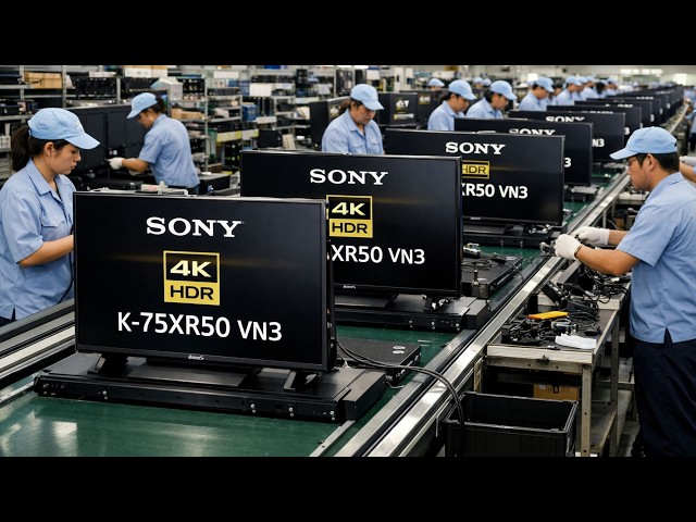 Inside the factory: Sony K-75XR50 VN3 TV production process (AI simulation)