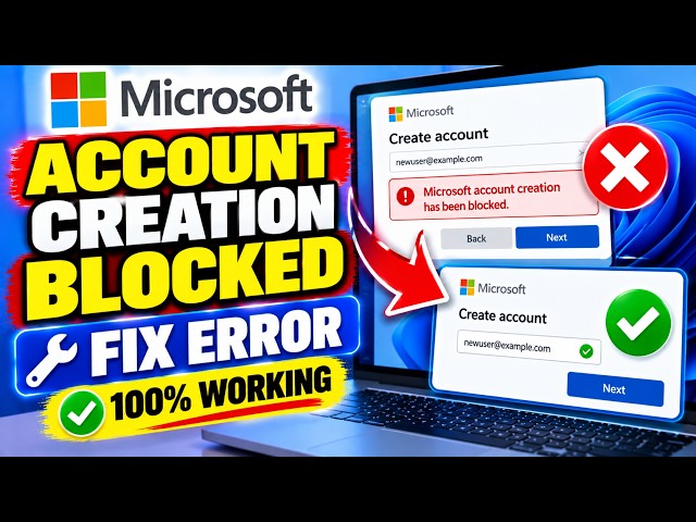 How to Fix & Solve “Microsoft Account Creation Has Been Blocked” Error - Tutorial🔥[100% Working]