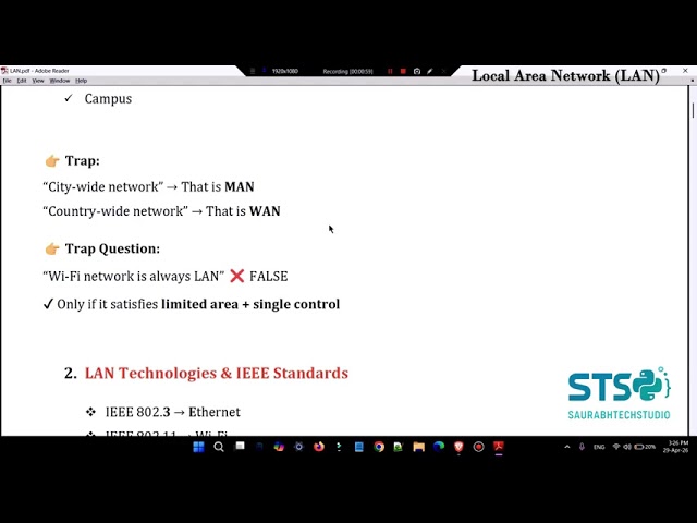 LAN Complete Concept   1 Video Full Clarity   KVS NVS DSSSB UGC NET GATE CS 480P online