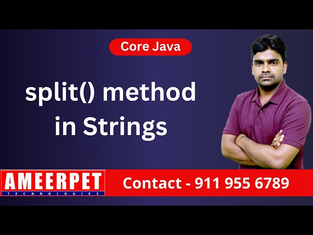 Split method in java | By Srinivas | Ameerpet Technologies