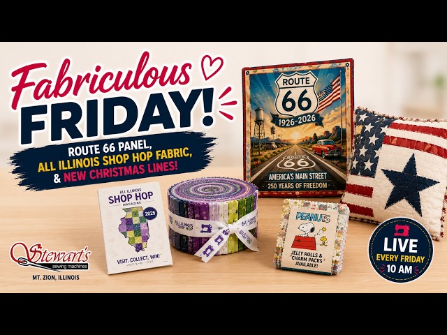 Fabriculous Friday: Route 66 Panel, All Illinois Shop Hop Fabric, and New Christmas Lines