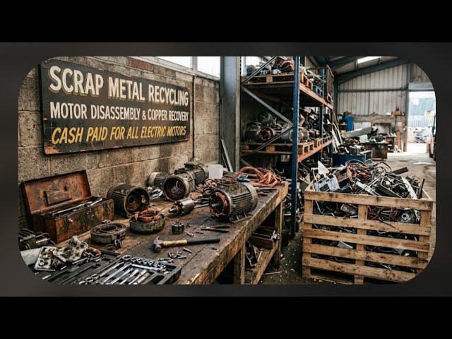 Scrap metal recycling!  Electric motor disassembly and copper recovery
