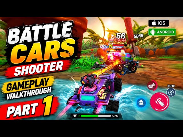 BATTLE CARS: Shooter Gameplay Walkthrough Part 1 Tutorial NEW Mobile Game (Android / iOS)