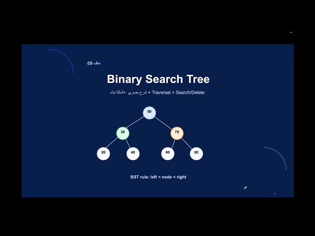 شرح 09 – Binary Search Tree | CSBP323 Data Structures and Algorithms