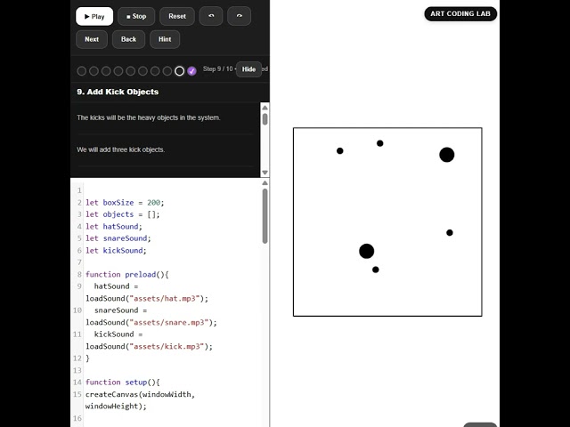 Drums. Learn creative coding with Art Coding Lab