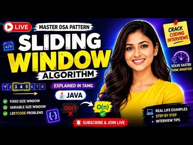 LIVE: Sliding Window Algorithm in Java | Crack LeetCode & Coding Interviews | Tamil