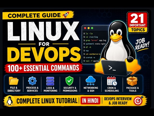Linux for DevOps | 100+ Essential Linux Commands | Complete Linux Tutorial for DevOps Engineers 2026