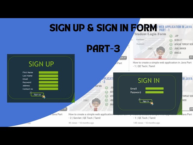 SignUp and Signin WebApp Creation Using Java, JSP, Servlet, Apache Tomcat Server, JDBC, Oracle|Part3