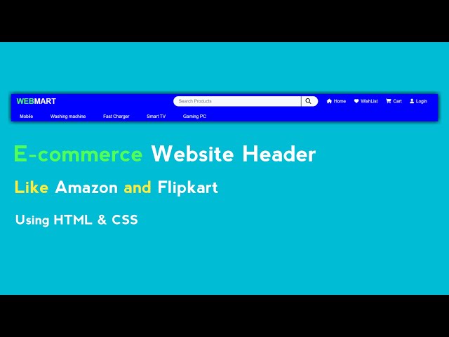 Create an Impressive E-commerce Website Header | Web Design Tutorial | Code Shorter #webdevelopment