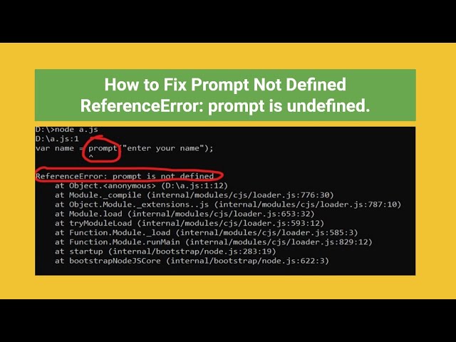 How to Fix Prompt Not Defined || ReferenceError: prompt is undefined.