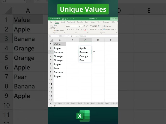 Extract Unique Values Instantly in Excel! 🚀
