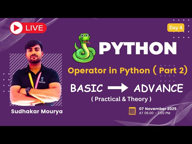 Operator in python  | Python Full Course for Beginners | Python all course ( Notes & Practicals)