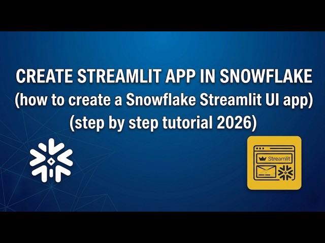 How to create your first Snowflake Streamlit App📱in just 5 minutes | Data Engineer tutorial 2026