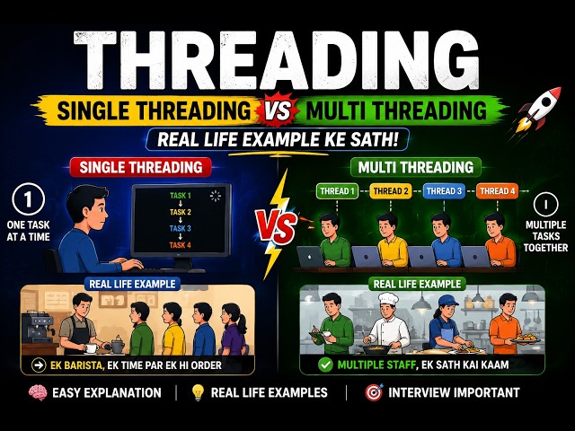 Single Thread vs Multi Thread in JavaScript | Real Life Examples