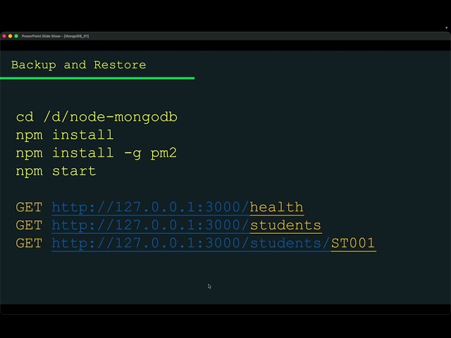 Demo API (Already NodeJs and MongosdB)