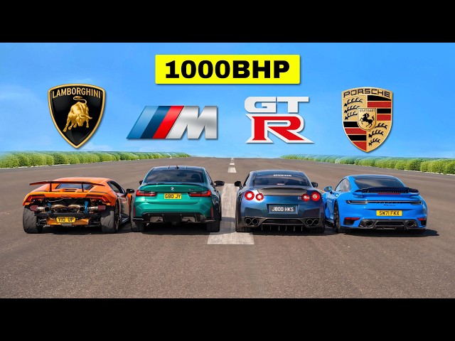 REY DE LAS CALLES... HURACAN DE 1000 HP vs. GTR vs. TURBO S vs. M3