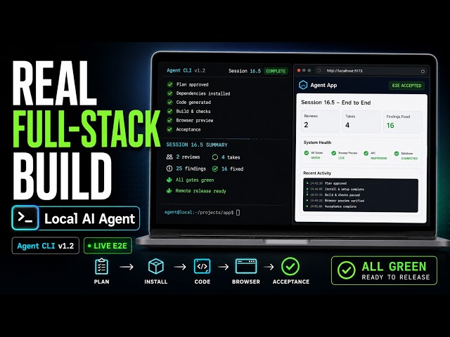 How can a Local Coding Agent Finish Real Full-Stack Work End-to-End?