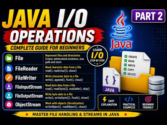 Master Java File Handling Part 2 | FileReader, FileWriter & Object Streams