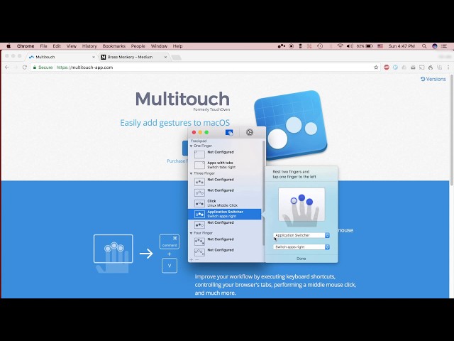 Custom gesture shortcuts for Mac OSX using Multitouch