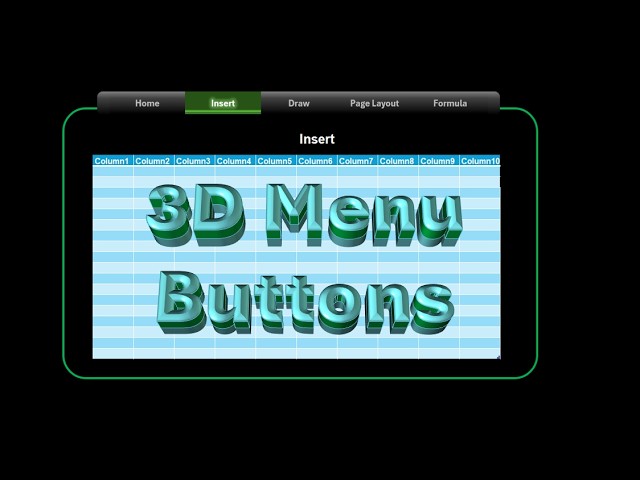3D menu buttons in Excel for interactive dashboard #3dbuttons