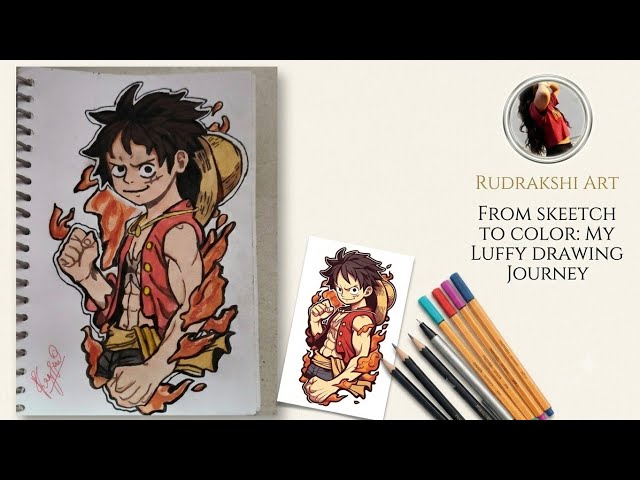 Luffy Watercolor Timelapse | Base Layer to Final Background I Rudrakshi Art