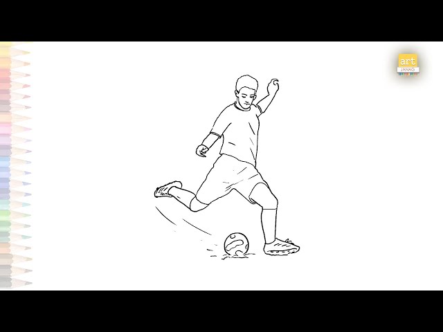 Soccer Player drawing easy | Art tutorial | How to draw football player step by step #artjanag