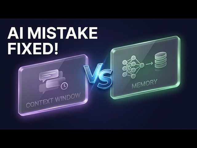 Never Confuse This Again | Context Window vs Memory: Explained in 4 mins