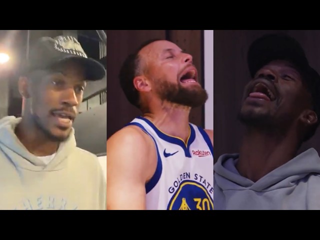 Jimmy Butler and Steph Curry having fun in locker room after win vs Clippers 😂