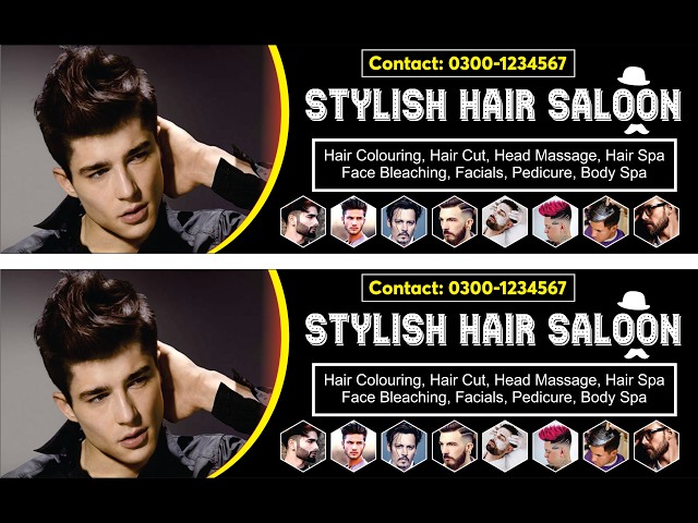 Creative Hair Salon Banner Design in CorelDRAW | Professional Banner Design Tutorial