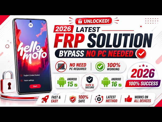 Motorola FRP Bypass 2026 | Android 14 15 16 | No Settings | No TalkBack | No Share | No PC