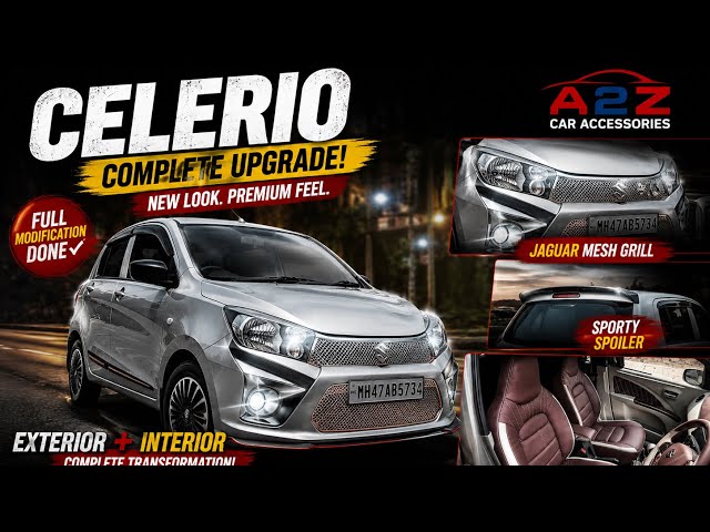 Celerio Complete Upgrade 🔥 Jaguar Grill | Premium Interior | Spoiler | Full Modification by A2z