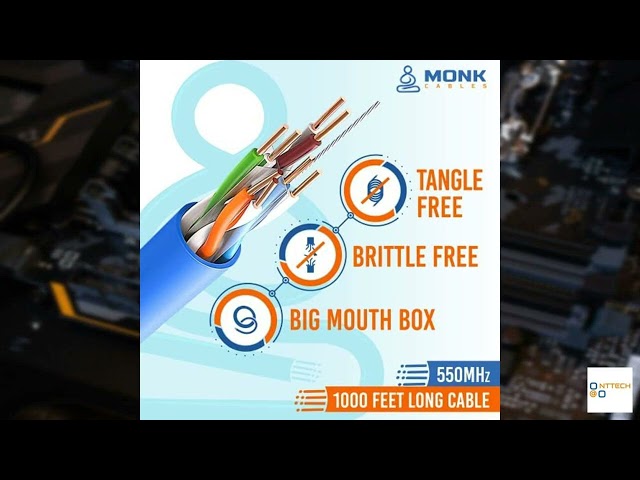 Review - MONK CABLES | CAT6 Plenum Cable 1000ft | UTP, 23AWG, 550MHz | DSX-8000 Certified
