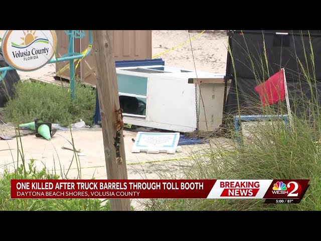'Toll booth crushed,' sheriff says of crash that killed woman working on beach
