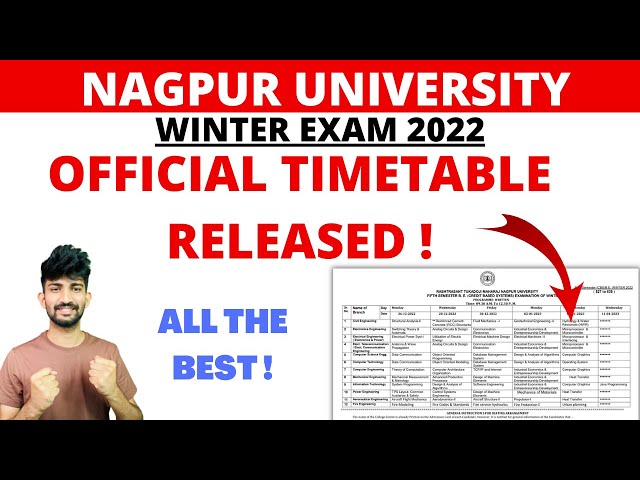 Rtmnu Official Winter Exam Timetable Released | Nagpur University Winter Exam Timetables