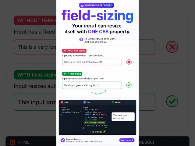 How field-sizing Solves Auto-Resizing Textarea! 💡 #css