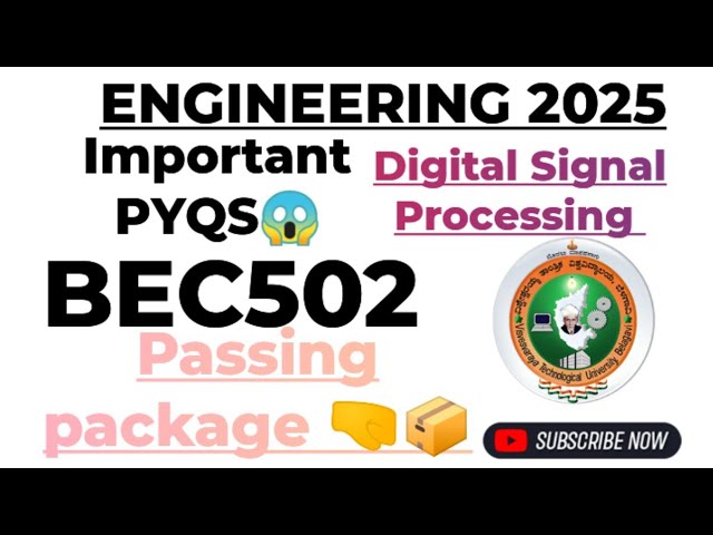 Important previous years questions papers [[ DIGITAL SIGNAL PROCESSING]] BEC502 🤯 Ask any doubt ?? 🤔