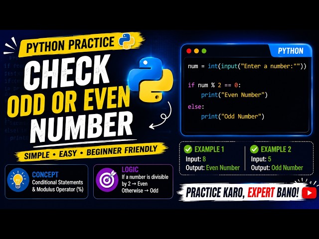 Python Odd Even Program in Hindi 🔥 | Beginner Python Practice