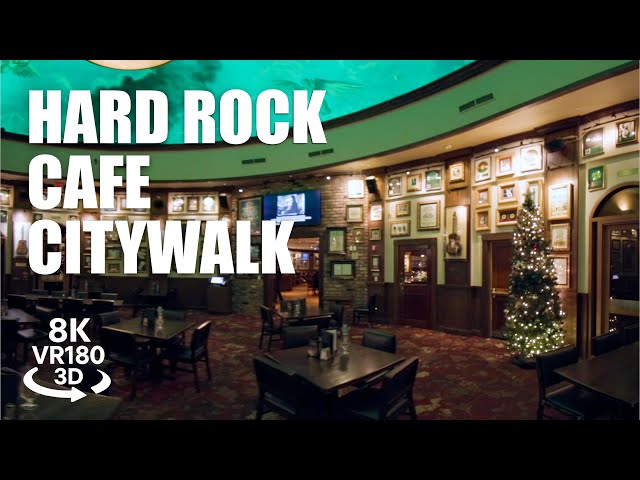 Hard Rock Cafe Universal CityWalk VR180 8K 3D Inside Tour Rock Memorabilia Walk | VR视频 3D動画 VR旅行