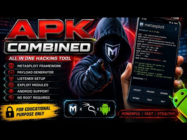 🔥 METASPLOIT APK COMBINED | NEW ANDROID CYBERSECURITY LAB | FULL EDUCATIONAL DEMO
